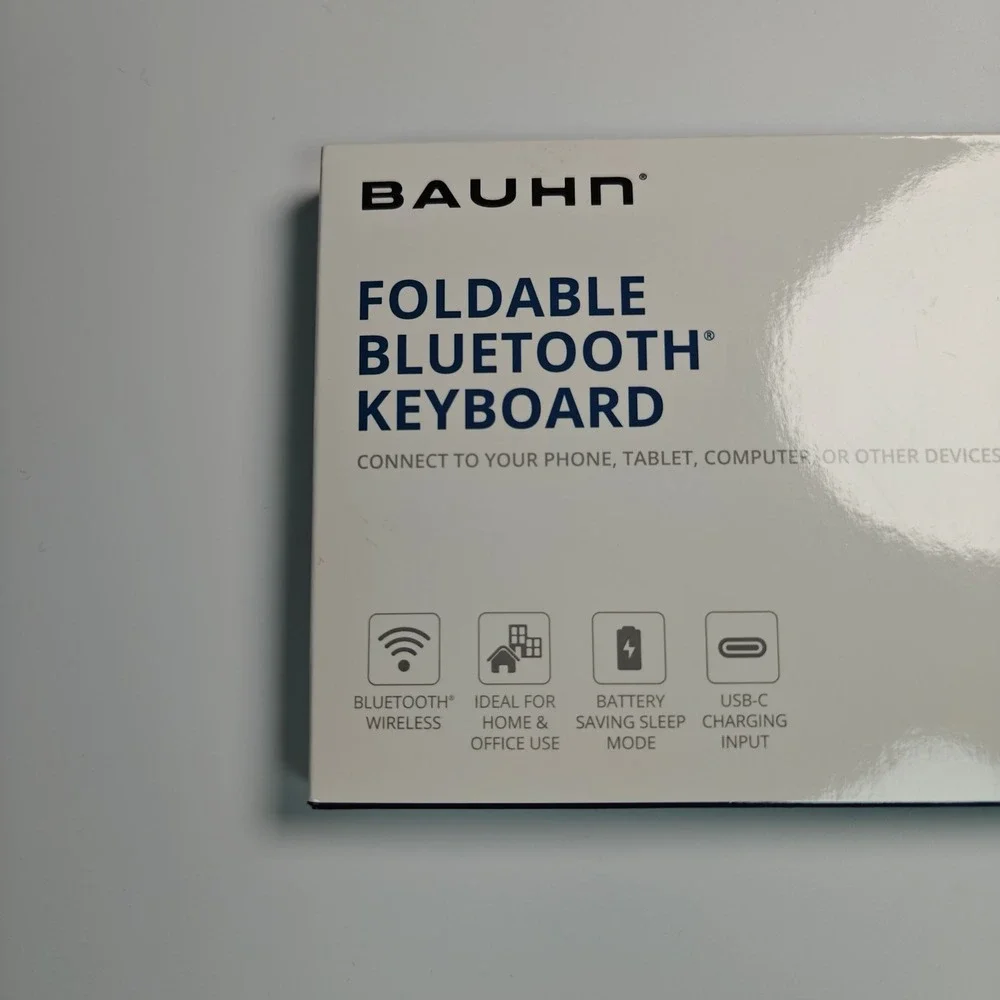 Bauhn Foldable Bluetooth Keyboard HT720 Black Portable Wireless USB-C New
